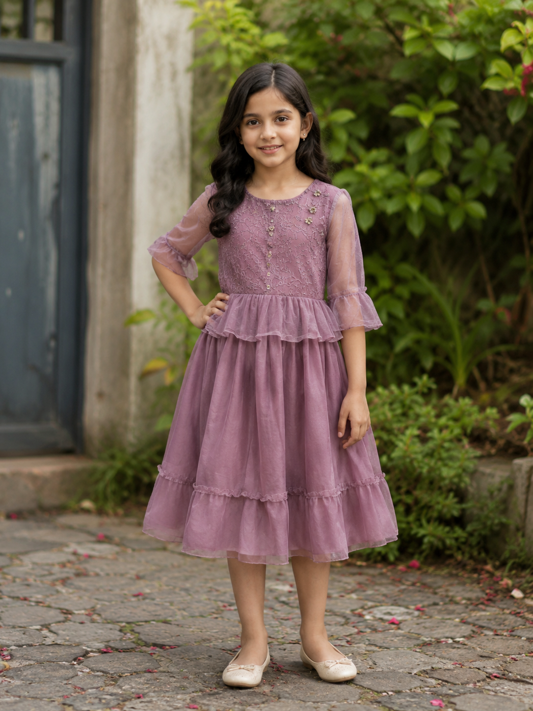 Dusty Mauve Ruffle