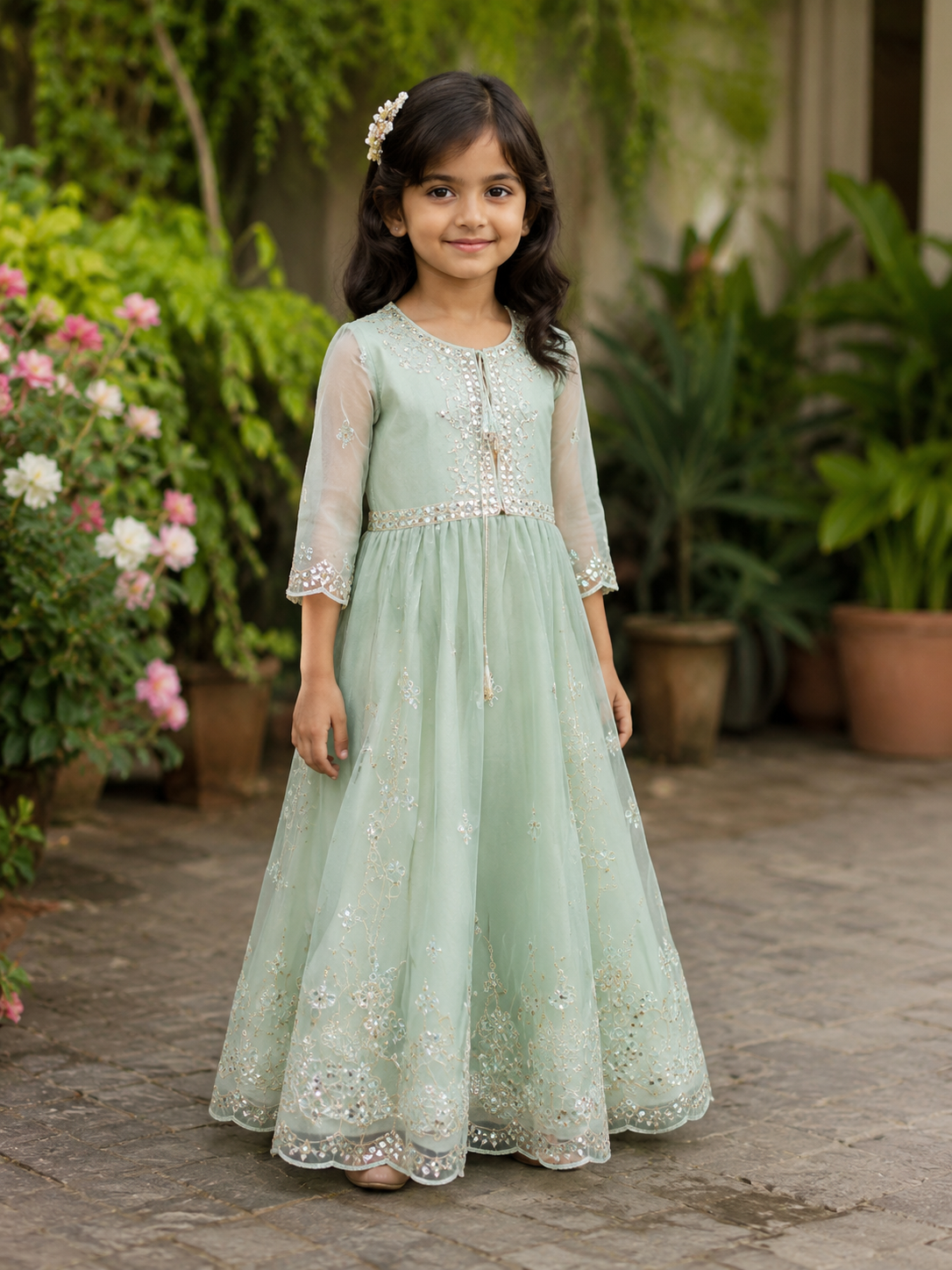 Mint Green Embellished