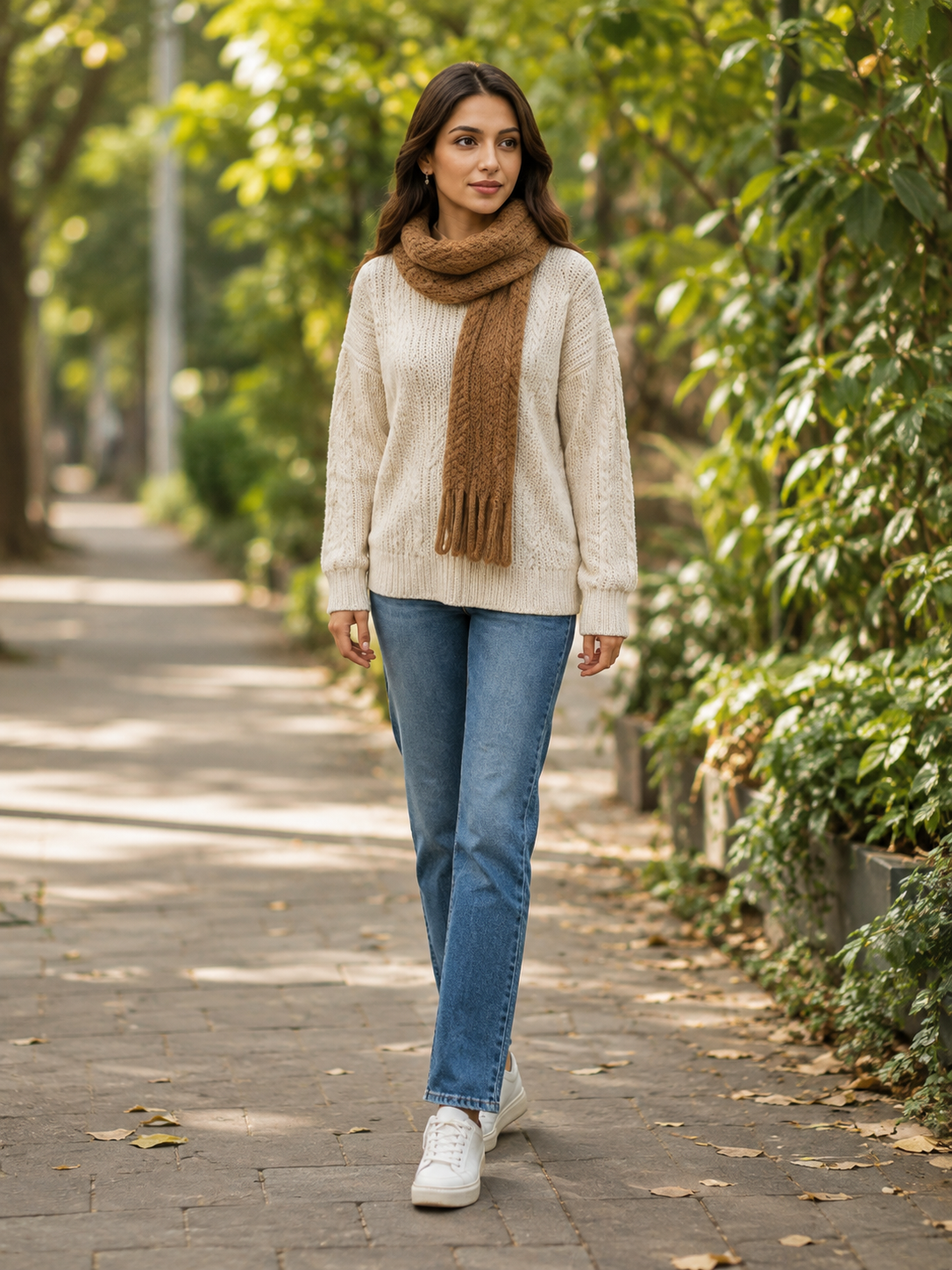 Cream Oversized Turtleneck